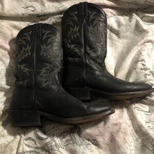 Black Tony Lama Leather Western Boots